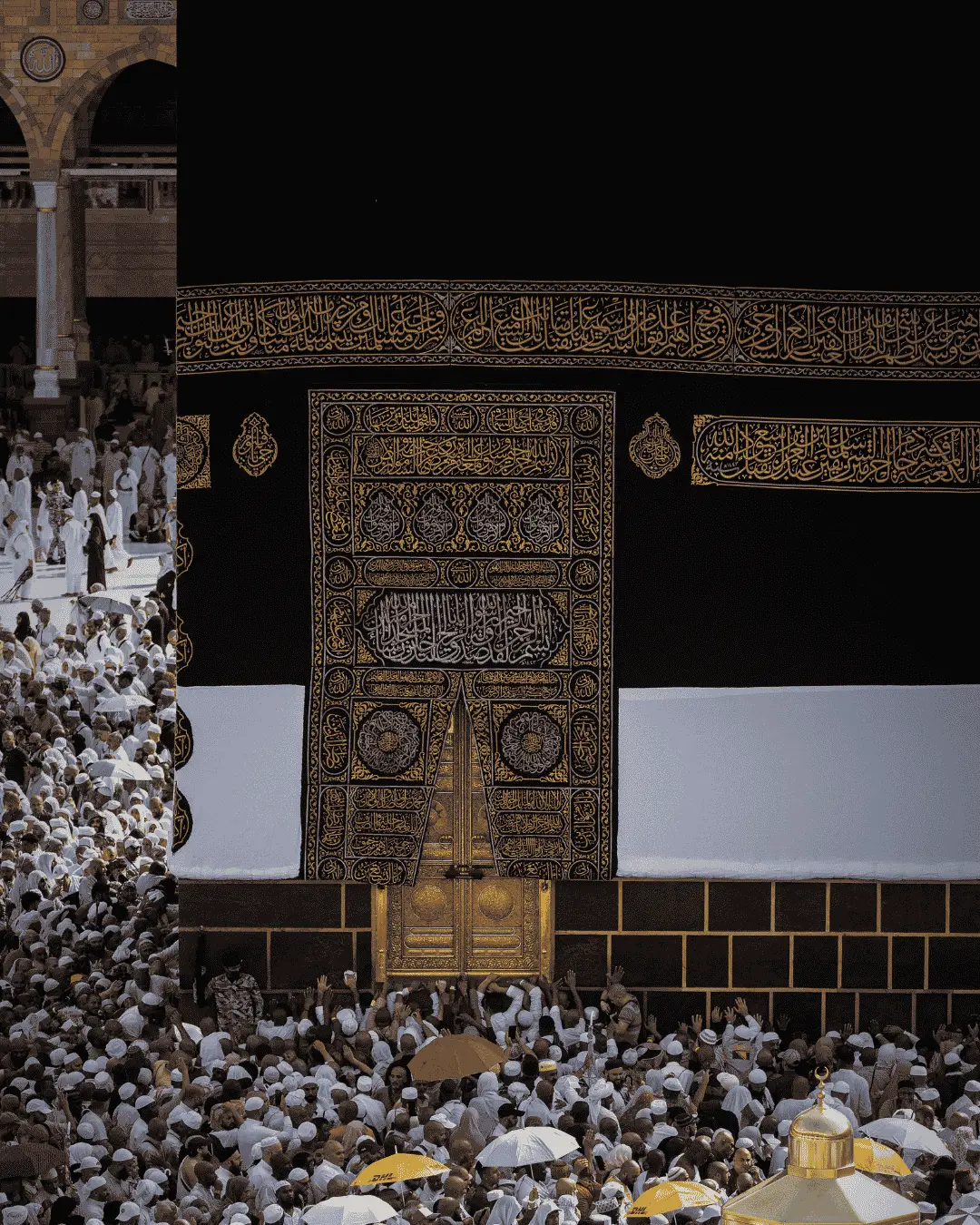 Pilgrims performing Tawaf around the Kaaba in Makkah