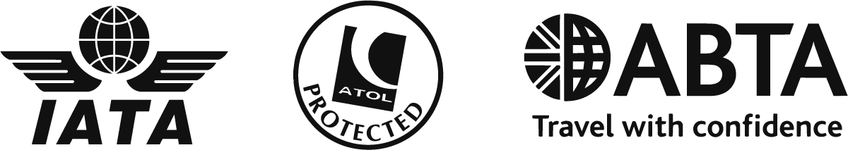 IATA, ATOL Protected and ABTA accreditation logos
